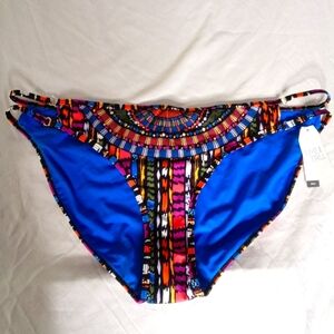 Time and Tru NWT Women's Multi-Color Bikini Bottom XL 16-18 Gold Stud Bling New